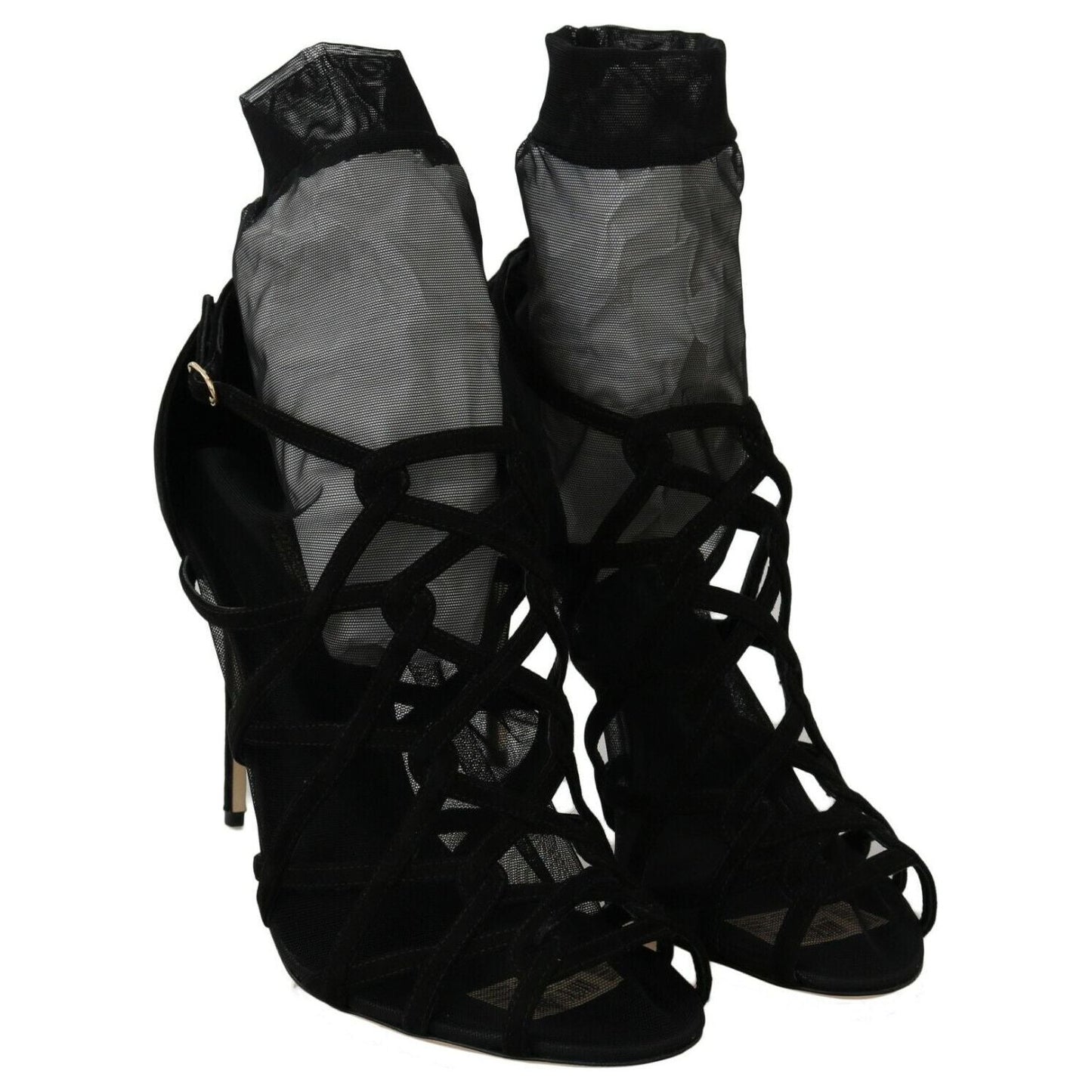 Dolce & Gabbana Black Suede Tulle Ankle Boot Sandals Heeled Sandals black-suede-tulle-ankle-boots-sandal-shoes s-l1600-2022-11-17T110008.190-1f14fd6c-c5e.jpg