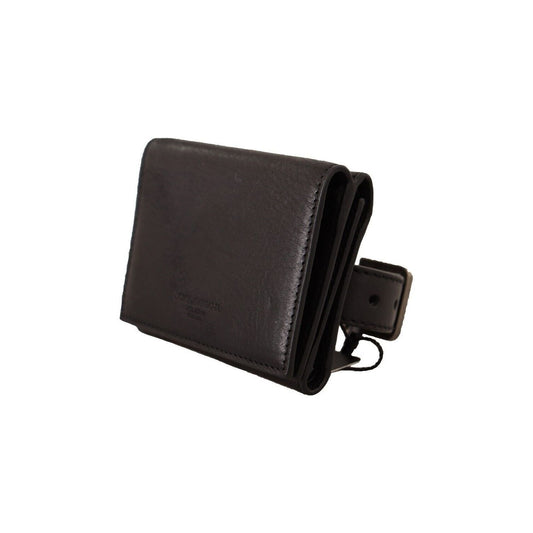Dolce & Gabbana Elegant Trifold Leather Multi Kit Accessory WOMAN WALLETS black-leather-trifold-purse-belt-multi-kit-wallet