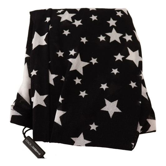 Dolce & Gabbana Starry Night Designer Mesh Tights black-white-stars-print-nylon-stockings