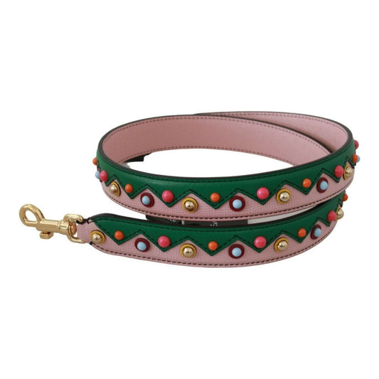 Dolce & Gabbana Elegant Multicolor Leather Shoulder Strap shoulder-strap-leather-pink-handbag-accessory