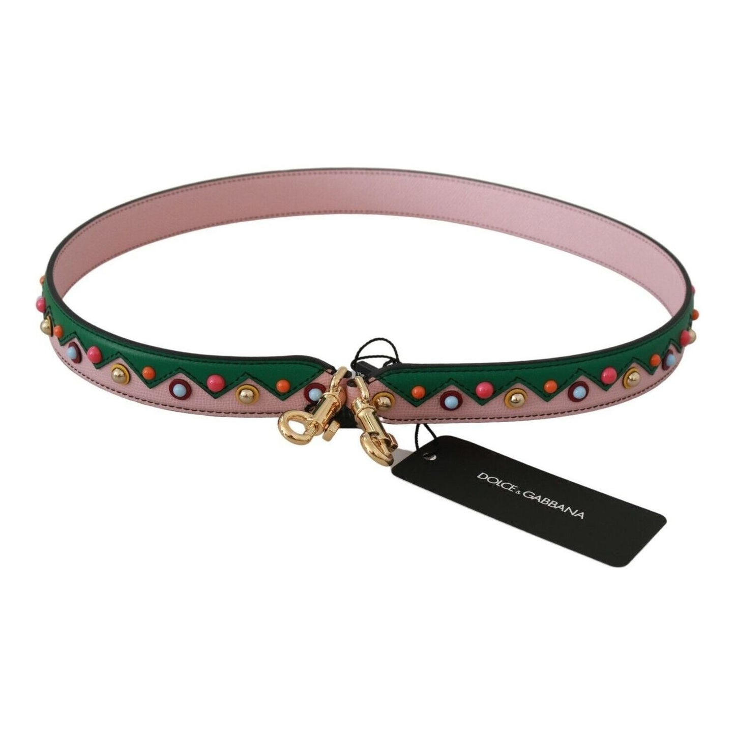 Dolce & Gabbana Elegant Multicolor Leather Shoulder Strap shoulder-strap-leather-pink-handbag-accessory