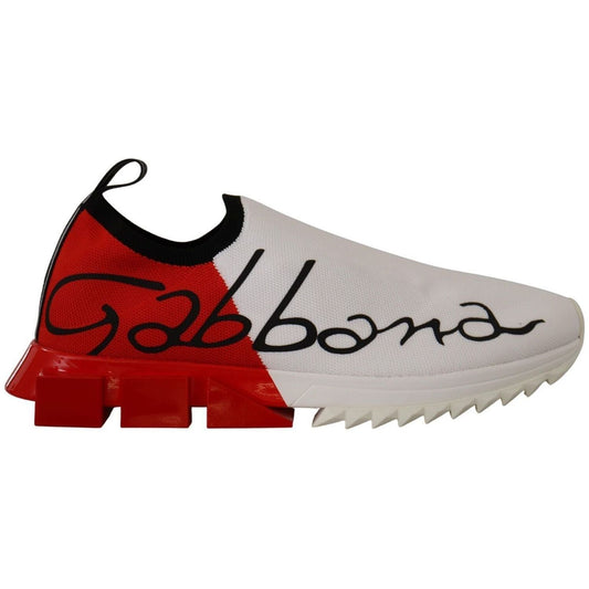 Dolce & Gabbana Elegant Sorrento Sneakers in White white-red-sorrento-sandals-sneakers