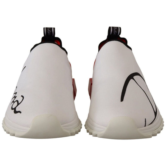 Dolce & Gabbana Elegant Sorrento Sneakers in White white-red-sorrento-sandals-sneakers