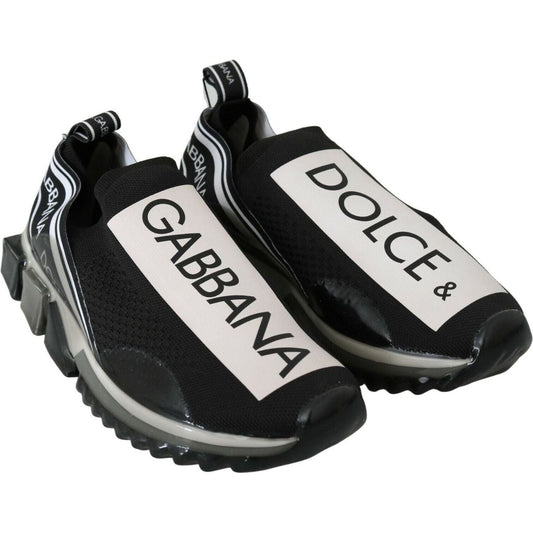 Dolce & Gabbana Dapper Black Casual Sport Sneakers black-white-sorrento-sport-stretch-sneakers
