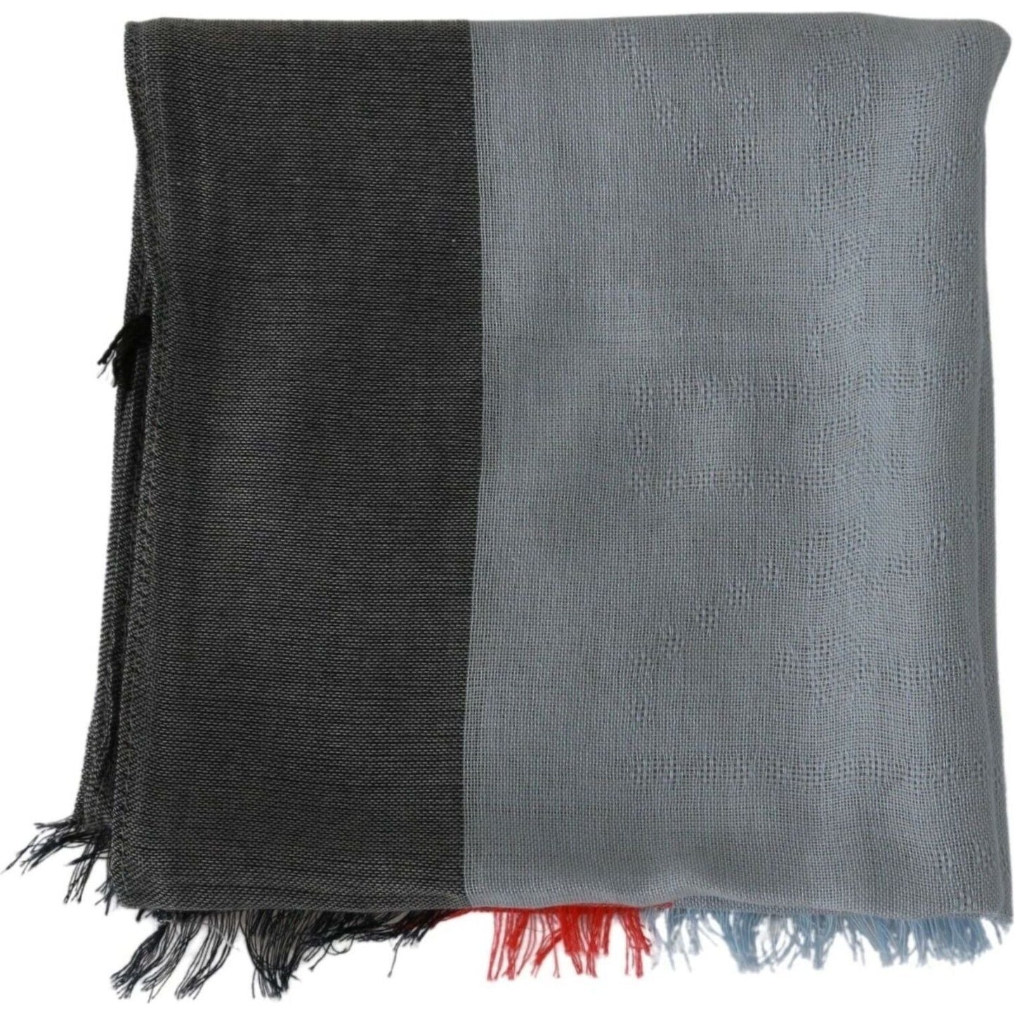 Dolce & Gabbana Gray Fringe Neck Wrap Cotton Scarf gray-fringe-neck-wrap-cotton-scarf-1