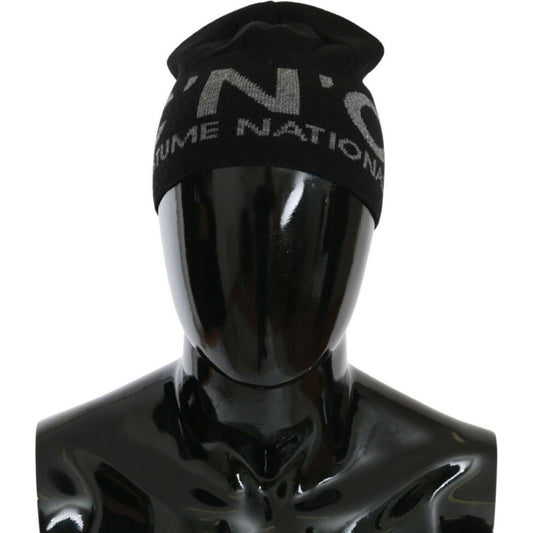 Costume NationalBeanie Black Wool Blend Branded HatMcRichard Designer Brands£109.00