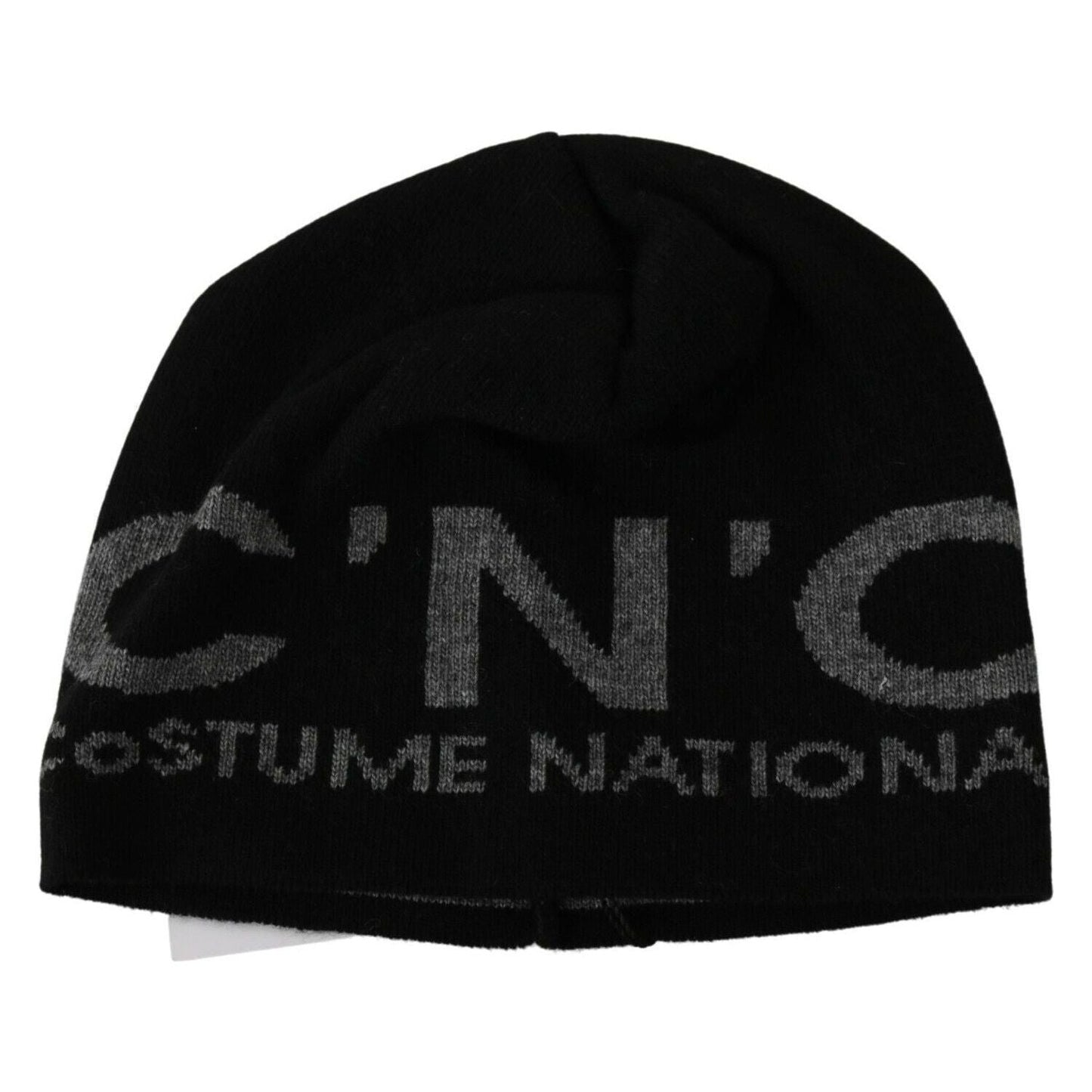 Costume National Beanie Black Wool Blend Branded Hat beanie-black-wool-blend-branded-hat