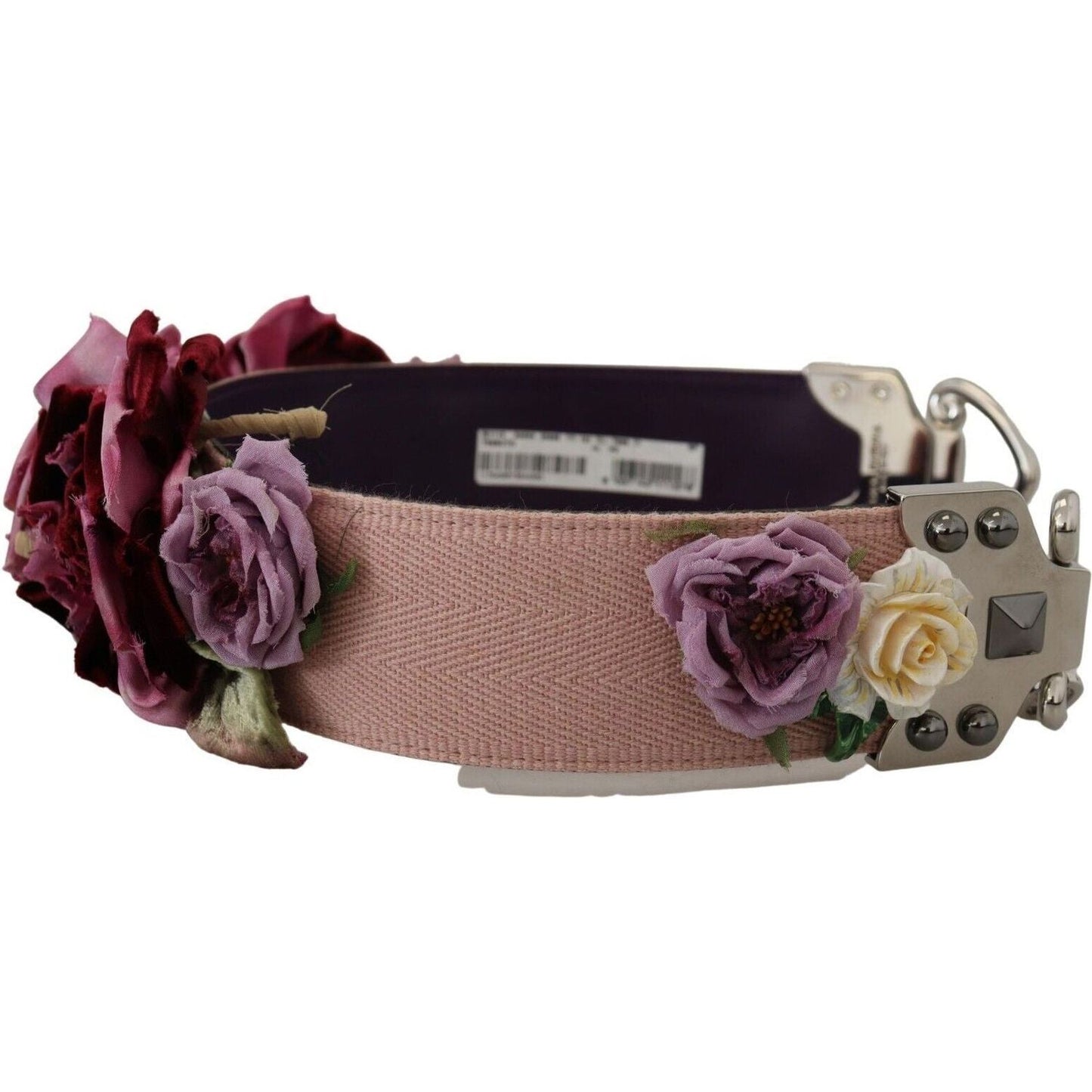 Dolce & Gabbana Beige Floral Leather Shoulder Strap Accessory multicolor-floral-appliques-metal-shoulder-strap