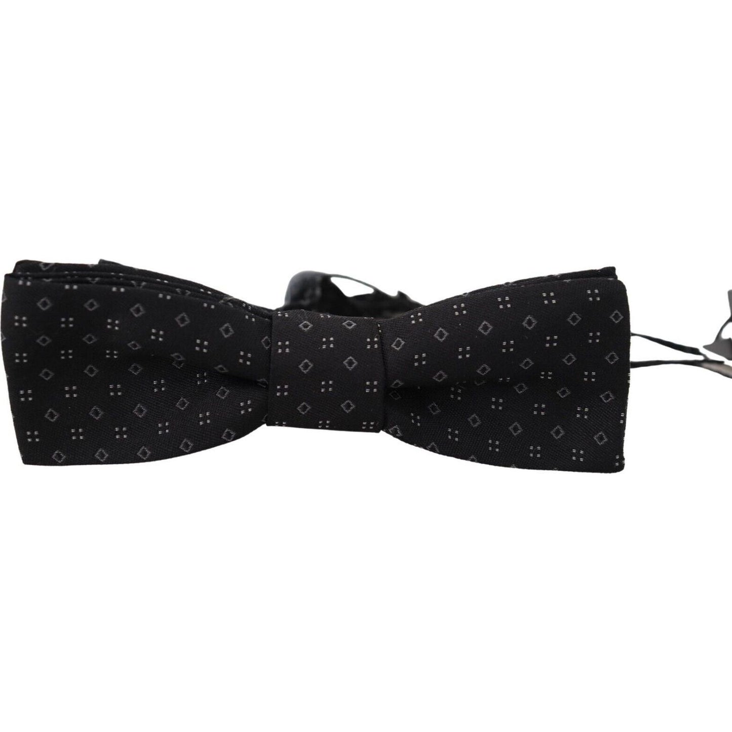 Dolce & Gabbana Exclusive Silk Patterned Black Bow Tie black-pattern-silk-adjustable-neck-papillon-bow-tie