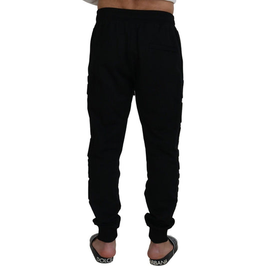Dolce & Gabbana Elegant Black Cotton Jogger Pants black-cotton-men-jogger-trousers-pants
