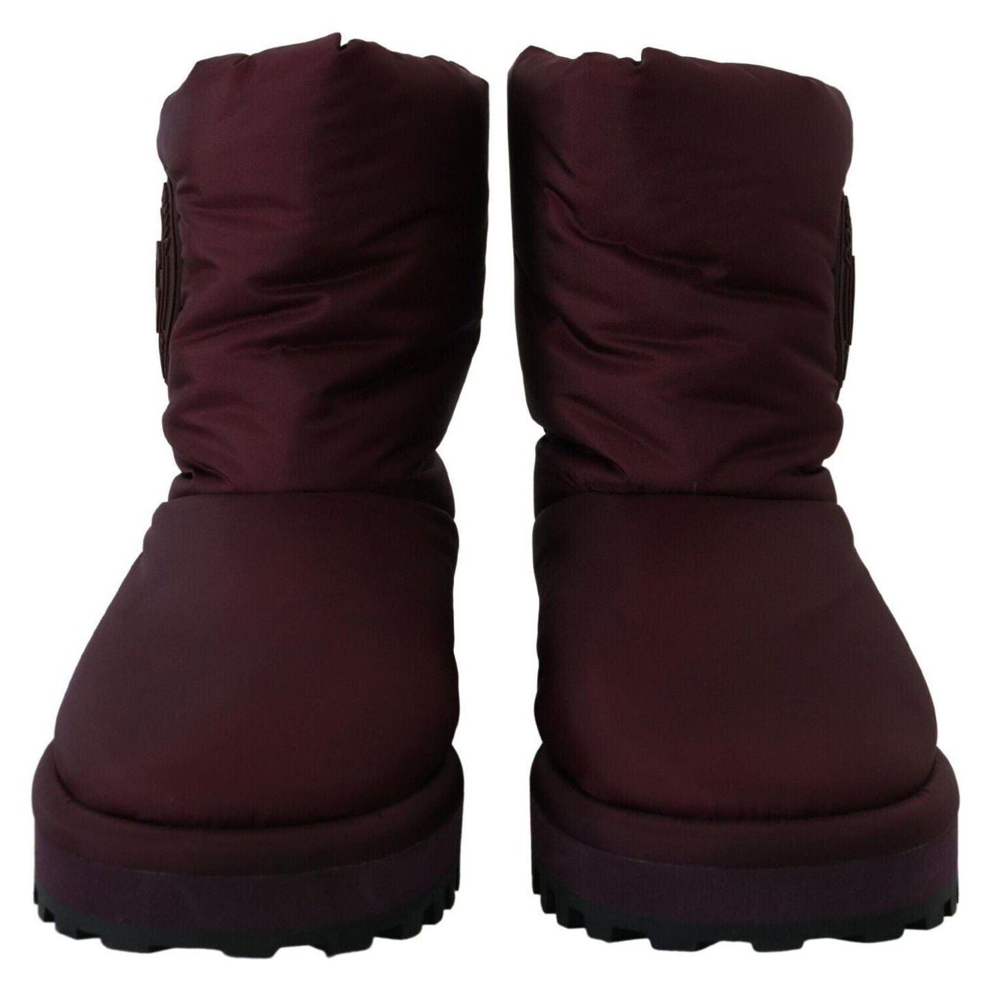 Dolce & Gabbana Elegant Bordeaux Mid Calf Boots bordeaux-nylon-boots-padded-mid-shoes