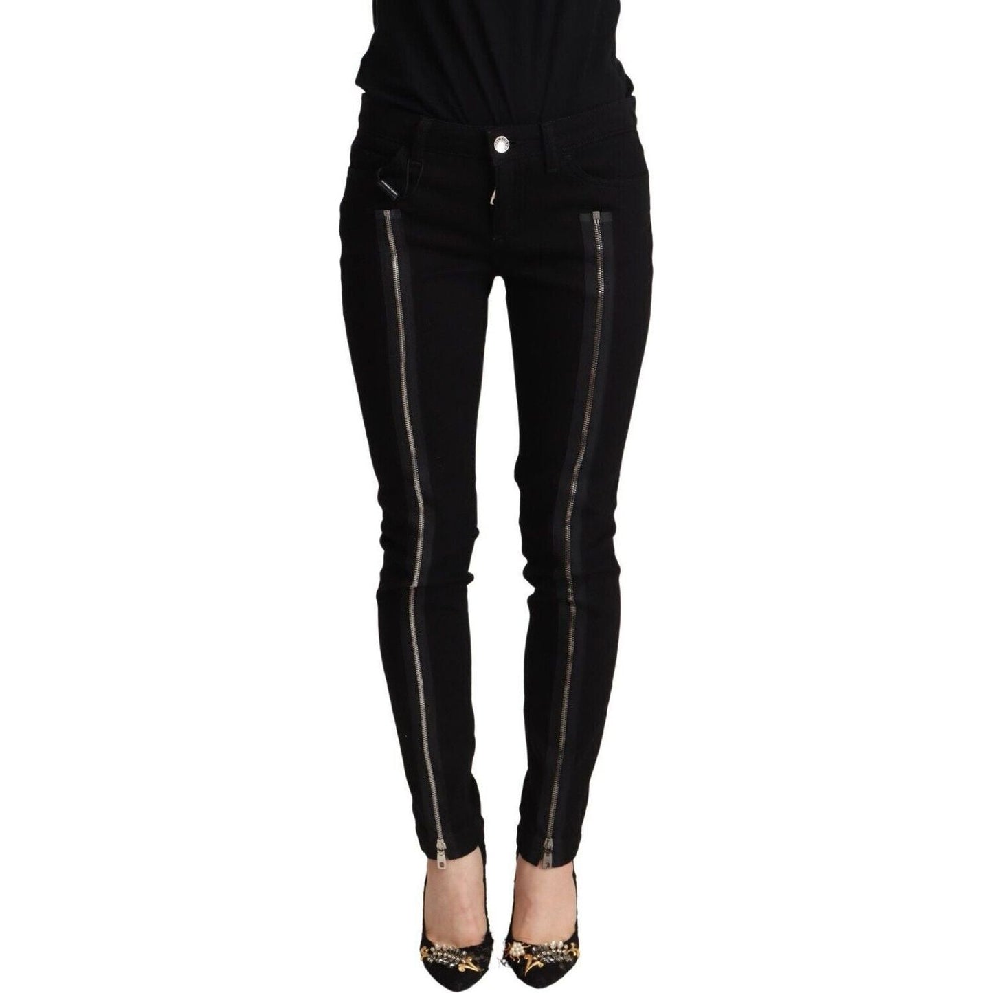 Dolce & Gabbana Slim Fit Black Skinny Denim Jeans black-cotton-low-waist-denim-pretty-slim-fit-jeans