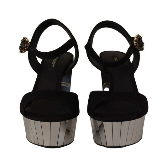 Dolce & GabbanaSleek Black Ankle Strap Platform SandalsMcRichard Designer Brands£949.00