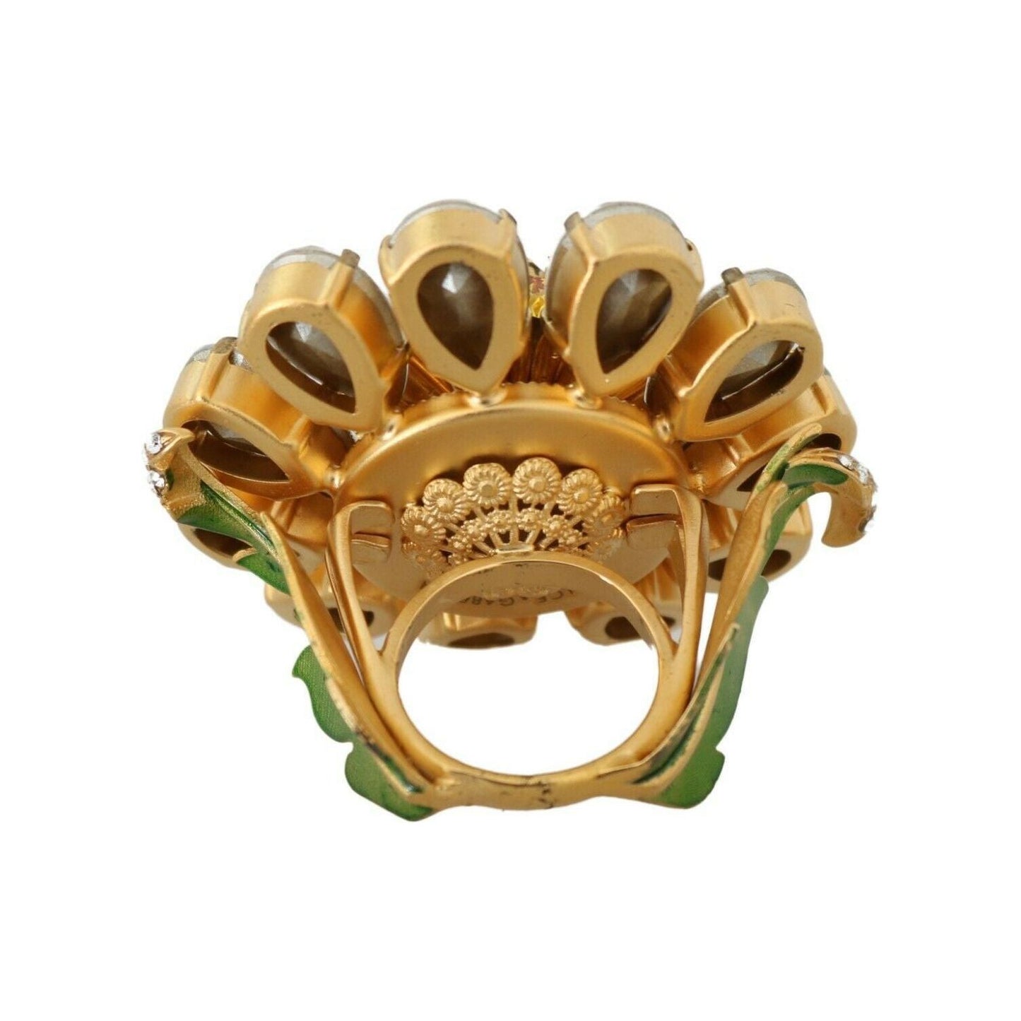 Dolce & Gabbana Crystal Flower Statement Ring Size US 7.5 gold-brass-yellow-crystal-flower-ring s-l1600-22-1-a352a2f1-e32.jpg