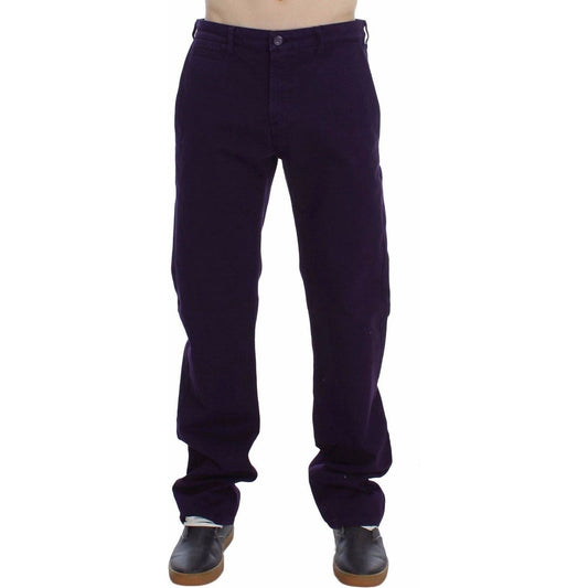 GF Ferre Purple Cotton Stretch Slim Chinos purple-cotton-stretch-purple-fit-pants