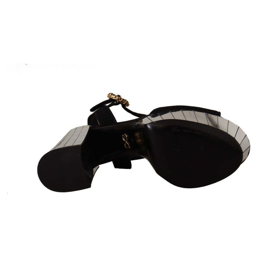 Dolce & GabbanaSleek Black Ankle Strap Platform SandalsMcRichard Designer Brands£949.00