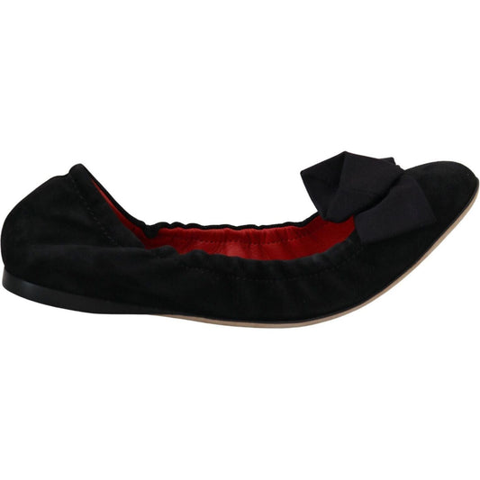 Dolce & Gabbana Elegant Black Suede Ballet Flats black-suede-flat-slip-on-ballet-shoes