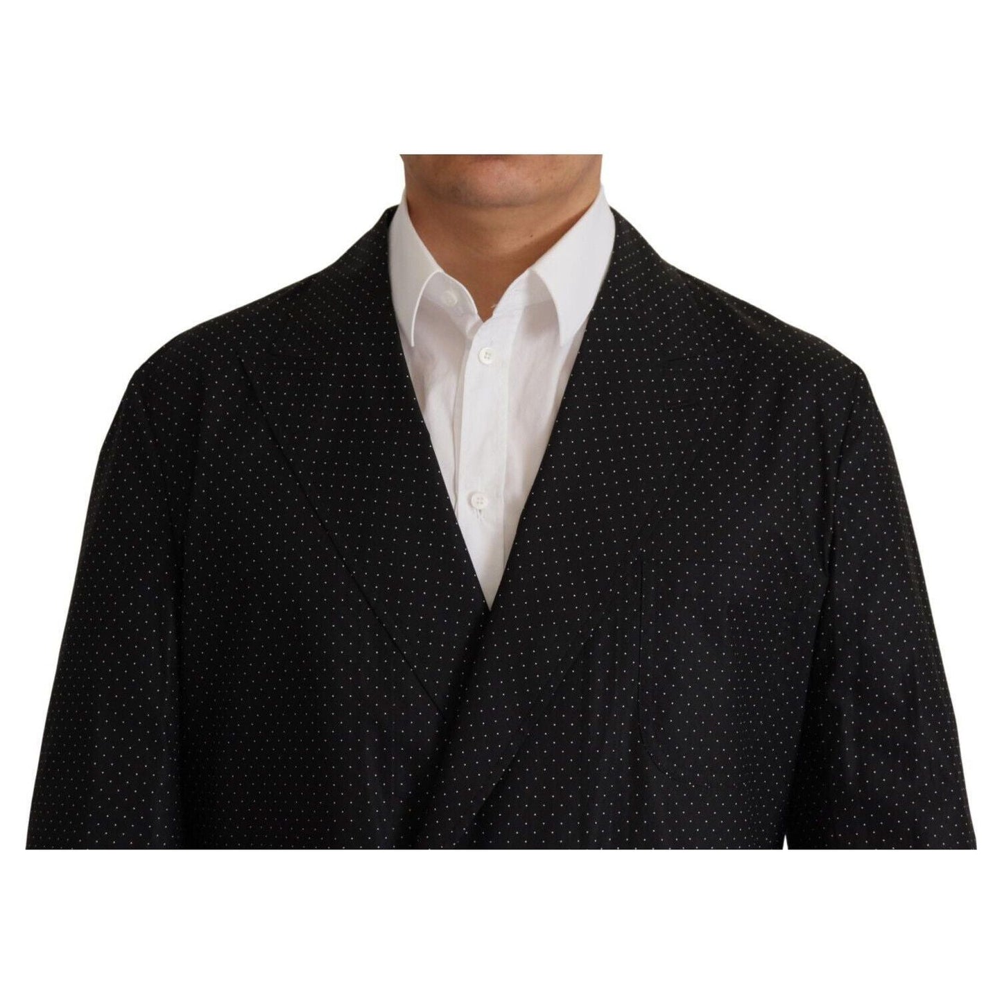 Dolce & Gabbana Polka Dot Slim Double-Breasted Blazer black-polka-dotted-cotton-blazer-jacket