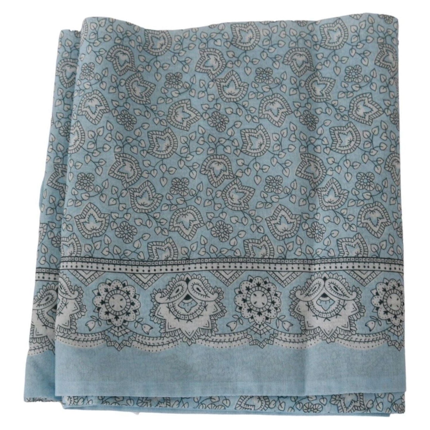 Ermanno Scervino Elegant Silk Bandana Wrap Shawl Scarf light-blue-bandana-wrap-shawl-foulard-scarf