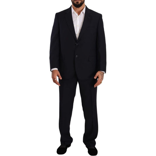 Domenico Tagliente Elegant Blue Two-Piece Deconstructed Suit blue-polyester-single-breasted-formal-suit-2