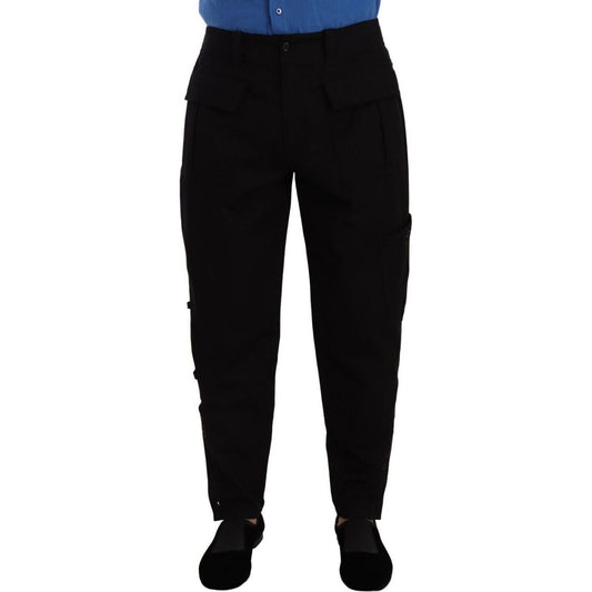 Dolce & GabbanaChic Black Cargo Pants with Stretch ComfortMcRichard Designer Brands£549.00