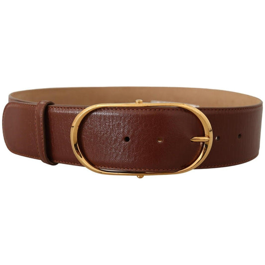 Dolce & GabbanaElegant Brown Leather Belt with Gold BuckleMcRichard Designer Brands£209.00