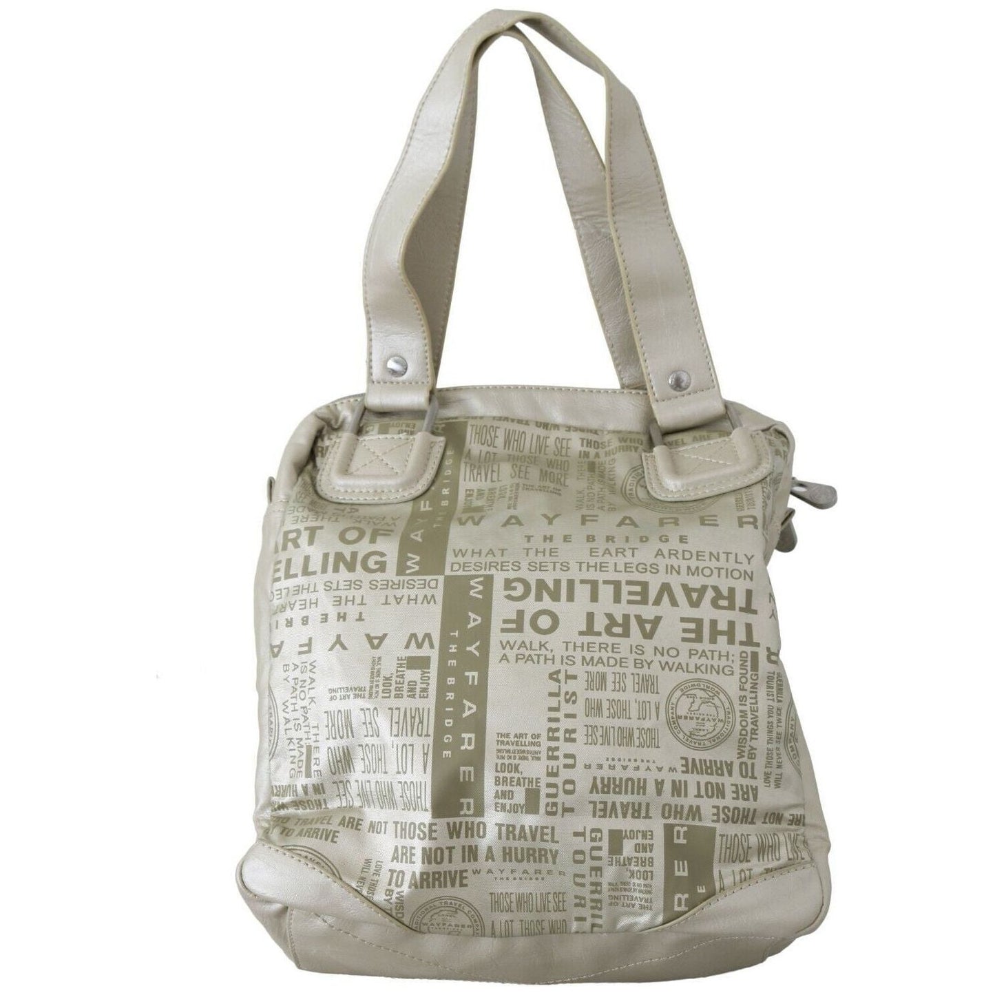WAYFARER Chic White Fabric Shoulder Bag WOMAN TOTES white-printed-handbag-shoulder-fabric-purse