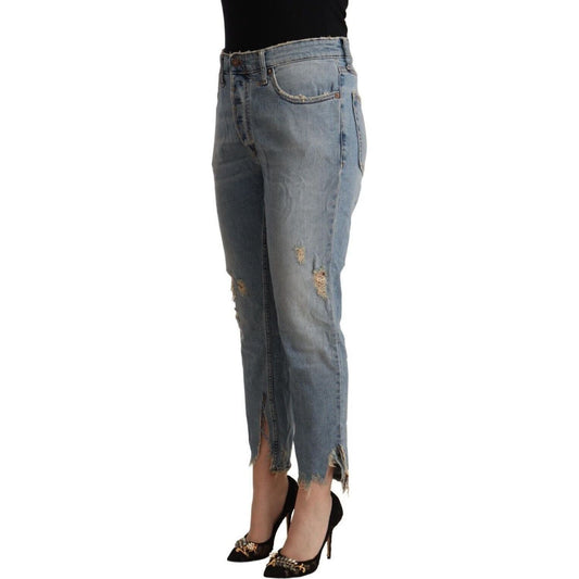 CYCLE Chic Distressed Mid Waist Cropped Denim light-blue-distressed-mid-waist-cropped-denim-jeans