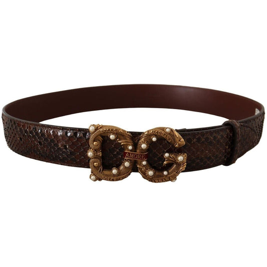 Dolce & Gabbana Elegant Phyton Leather Pearl Buckle Belt WOMAN BELTS brown-exotic-leather-logo-buckle-amore-belt-2 s-l1600-254-e7899dd9-1a2.jpg