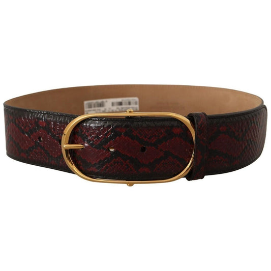 Dolce & Gabbana Elegant Red Python Leather Belt with Gold Buckle WOMAN BELTS red-exotic-leather-gold-oval-buckle-belt s-l1600-264-5595d6fd-7d8.jpg