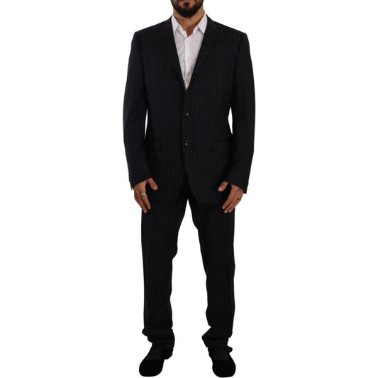 Domenico Tagliente Sleek Grey 2-Piece Mens Suit with Notch Lapels gray-polyester-single-breasted-formal-suit-1
