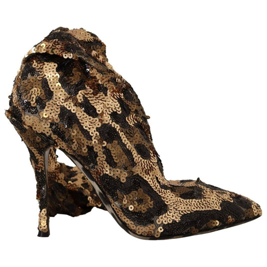 Dolce & GabbanaElegant Leopard Sequin Knee-High BootsMcRichard Designer Brands£679.00