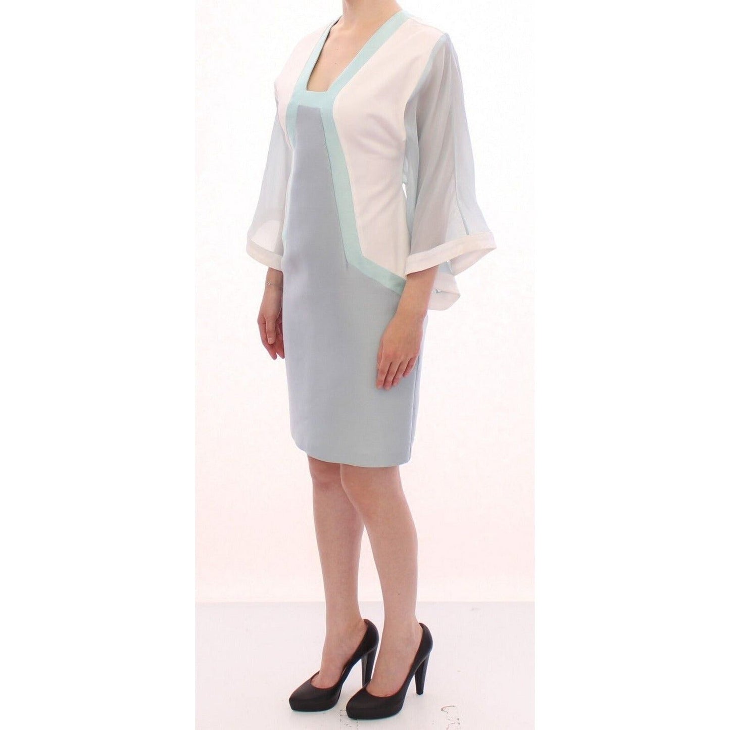 Sergei Grinko Elegant Turquoise Silk Sheath Dress WOMAN DRESSES white-silk-sheath-formal-turquoise-dress s-l1600-27-2-664beb0d-42f.jpg