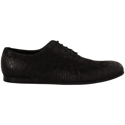 Dolce & Gabbana Elegant Exotic Leather Oxford Shoes black-caiman-leather-mens-oxford-shoes