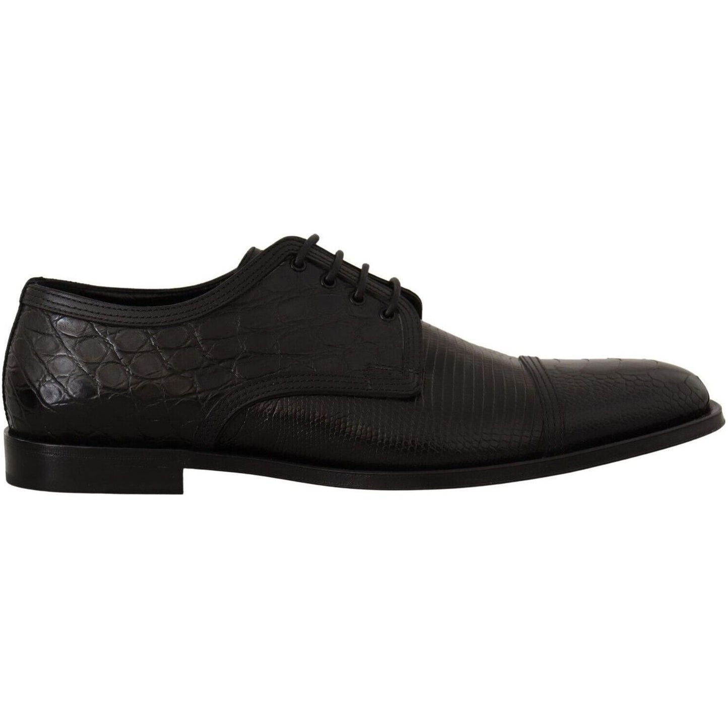 Dolce & Gabbana Exotic Leather Formal Lace-Up Shoes black-exotic-leather-lace-up-formal-derby-shoes