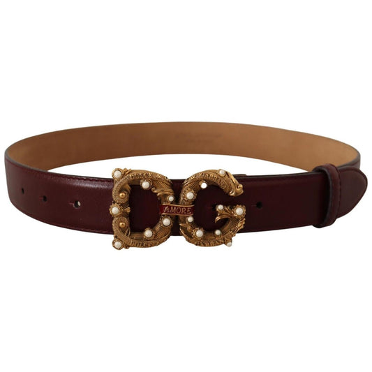 Dolce & Gabbana Elegant Bordeaux Leather Amore Belt bordeaux-leather-brass-logo-buckle-baroque-amore-belt s-l1600-276-291f1885-6e8.jpg