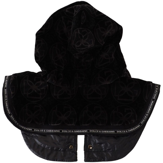 Dolce & Gabbana Elegant Black Cotton Blend Head Wrap Hat black-logo-whole-head-wrap-one-size-cotton-hat-1