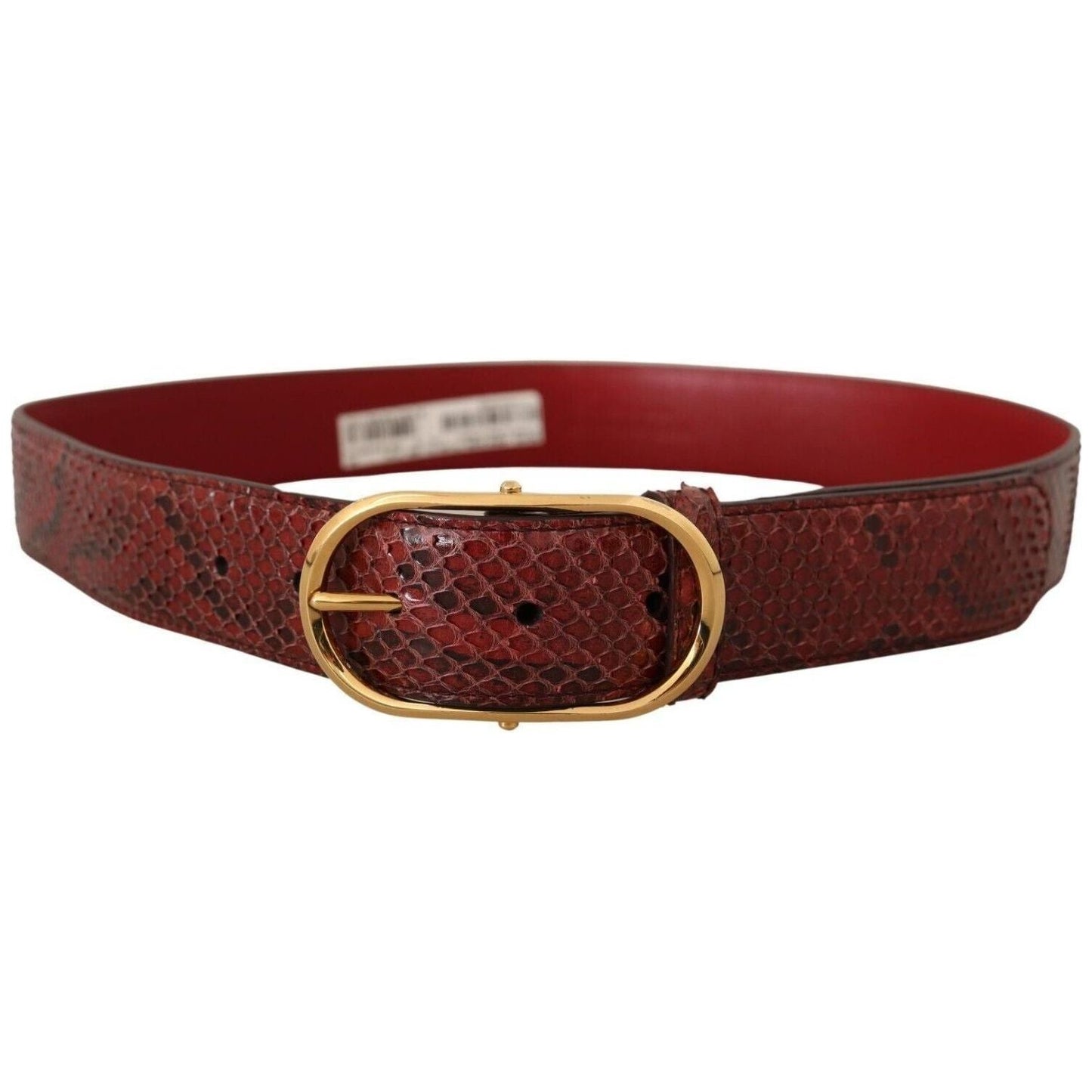 Dolce & Gabbana Elegant Red Snakeskin Leather Belt red-exotic-leather-gold-oval-buckle-belt-1 s-l1600-289-a3a62384-683.jpg