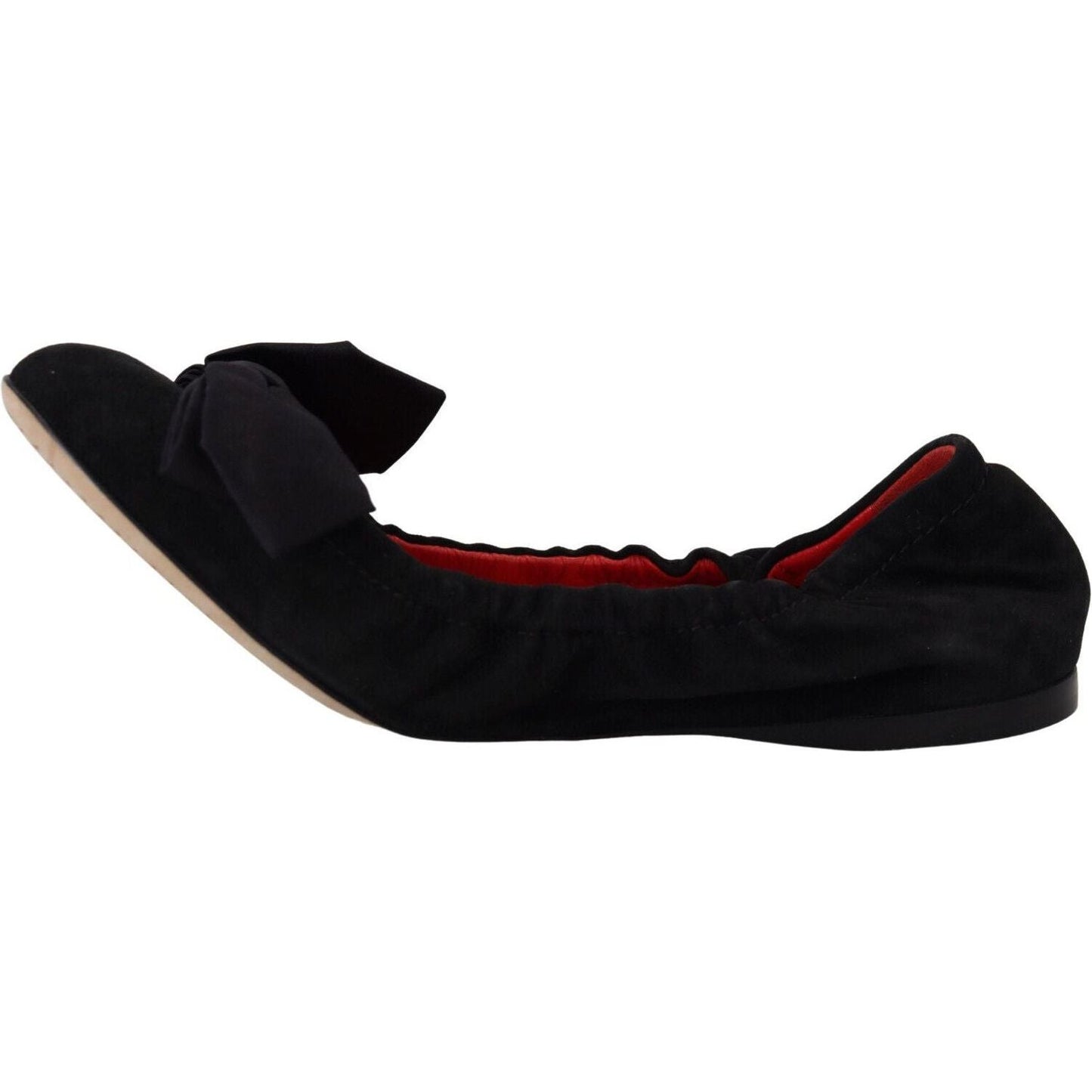 Dolce & Gabbana Elegant Black Suede Ballet Flats black-suede-flat-slip-on-ballet-shoes