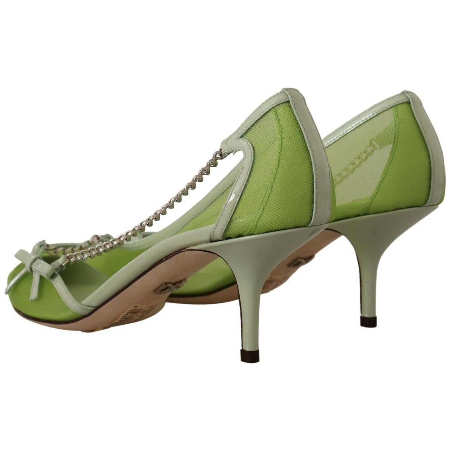 Dolce & Gabbana Enchanting Green Mesh Chain Pumps green-mesh-leather-chains-heels-pumps-shoes s-l1600-3-118-3fe3d380-425.jpg