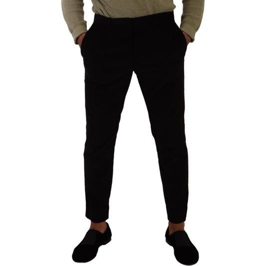 Dolce & Gabbana Elegant Slim Fit Corduroy Skinny Pants black-cotton-corduroy-skinny-trouser-pants