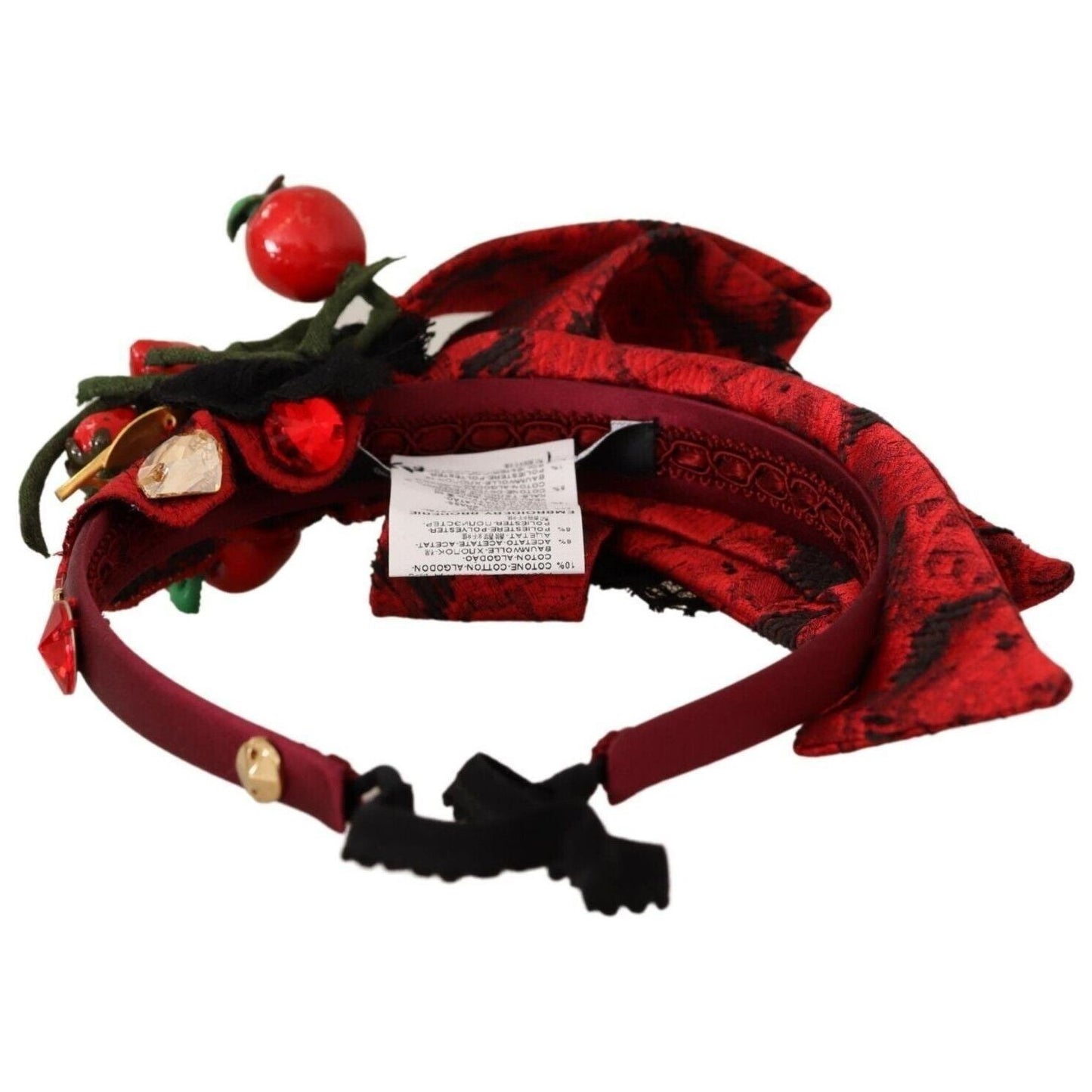 Dolce & Gabbana Exquisite Berry Crystal Embellished Diadem red-tiara-berry-fruit-crystal-bow-hair-diadem-headband