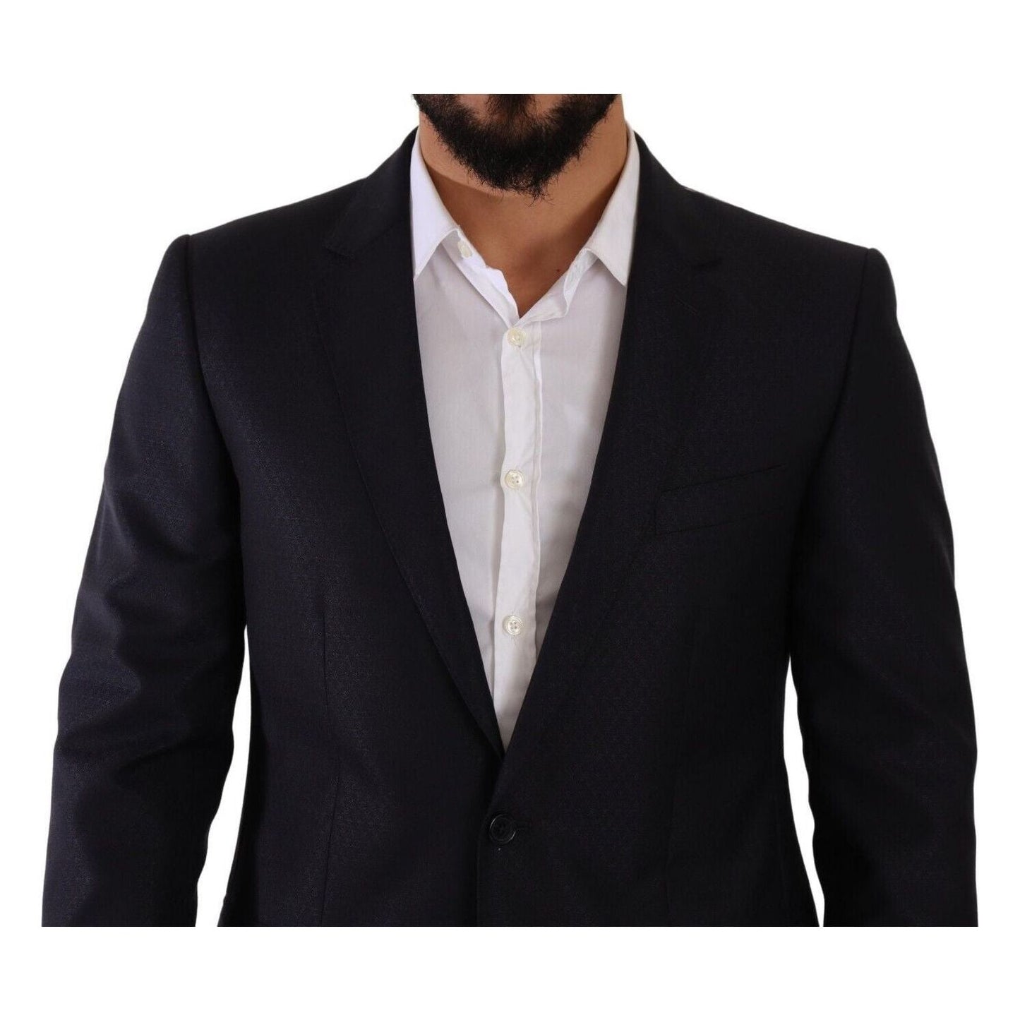 Dolce & Gabbana Elegant Slim Fit Wool Silk Cashmere Men's Suit blue-martini-slim-fit-2-piece-coat-suit
