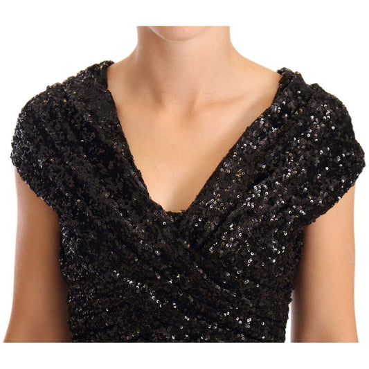Dolce & GabbanaElegant Black Sequined Open Shoulder GownMcRichard Designer Brands£3179.00