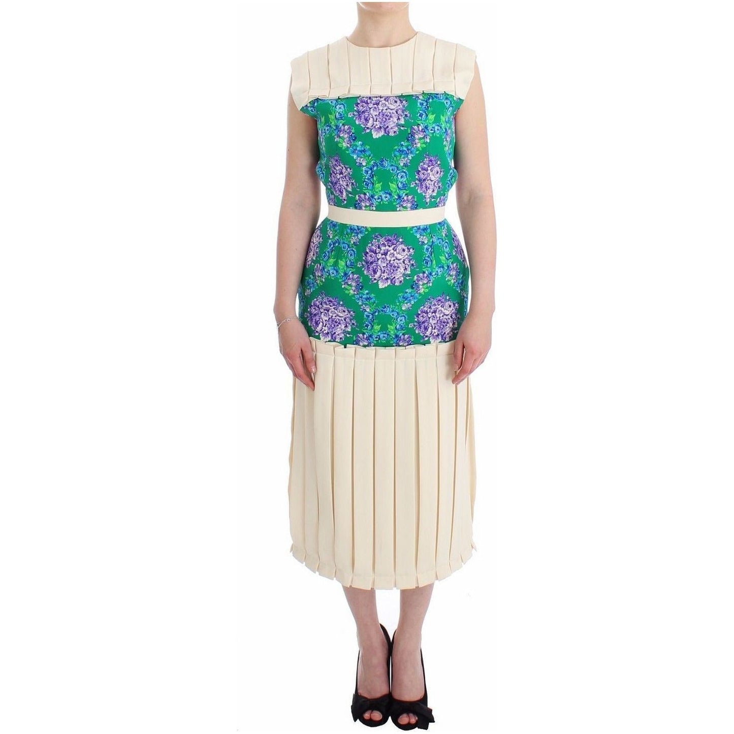Caterina Gatta Chic Artisan Sleeveless Multicolor Dress WOMAN DRESSES multicolor-dress-gown-floral-sleeveless-gown