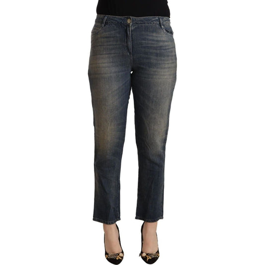 Twinset Chic Cropped Mid-Waist Denim Jeans blue-washed-cotton-cropped-capri-women-denim-jeans
