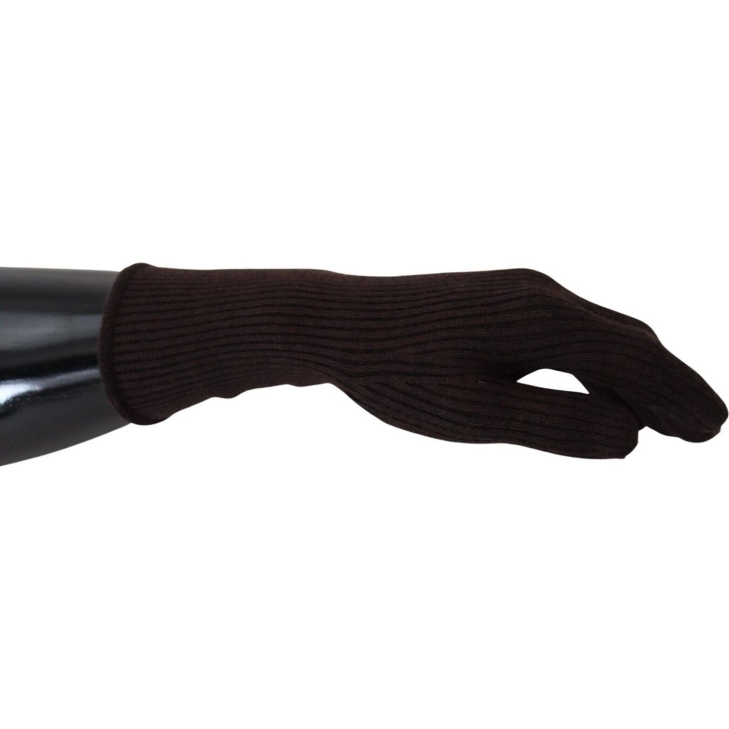 Dolce & Gabbana Elegant Silk Cashmere Brown Gloves brown-cashmere-silk-hands-mitten-mens-gloves