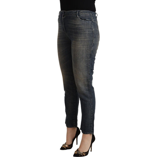 Twinset Chic Cropped Mid-Waist Denim Jeans blue-washed-cotton-cropped-capri-women-denim-jeans