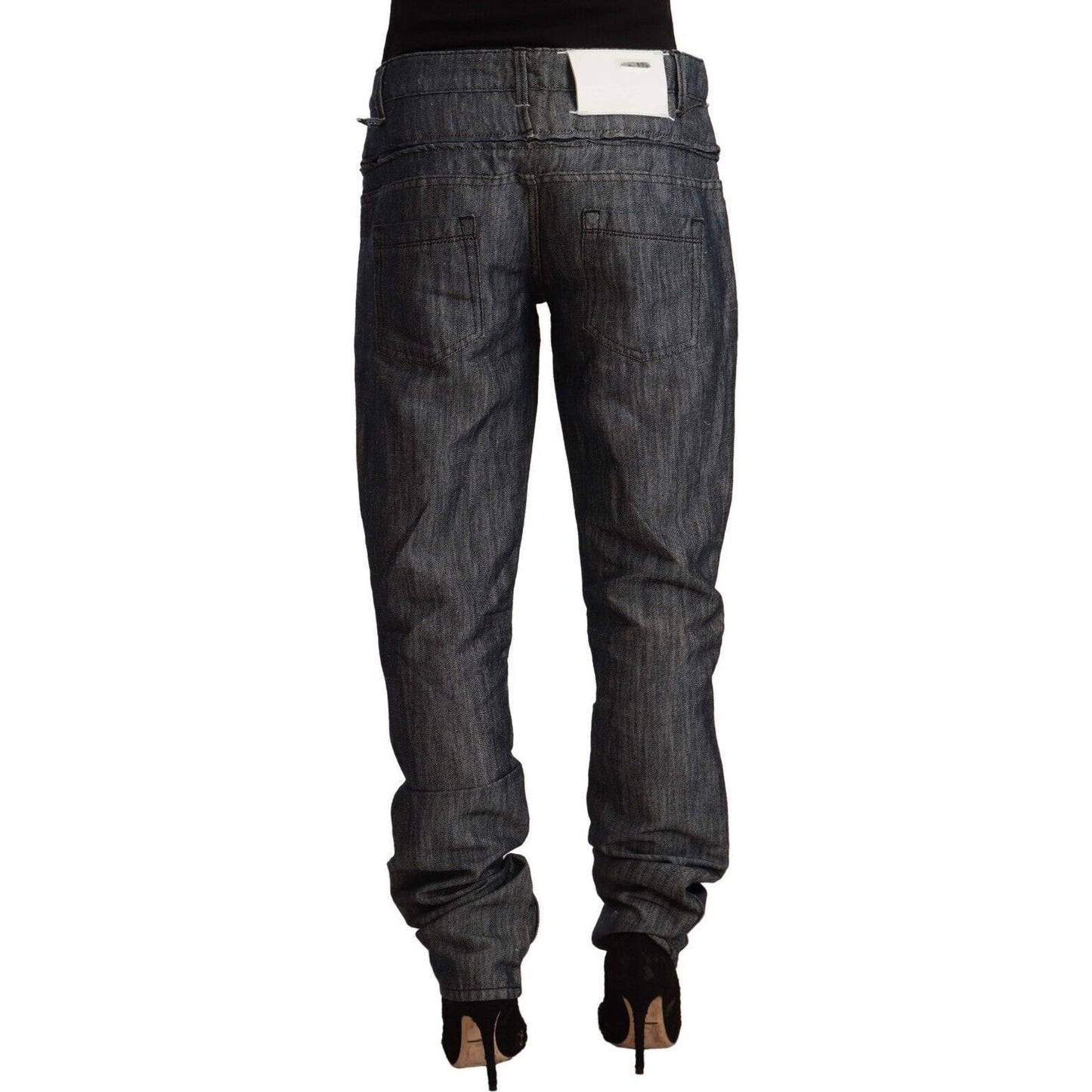 Acht Chic Mid-Waist Straight-Cut Acht Jeans dark-gray-ramie-mid-wide-waist-straight-denim-jeans