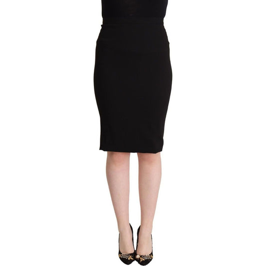 Dolce & Gabbana Chic High Waist Pencil Skirt in Black black-high-waist-knee-length-pencil-cut-skirt